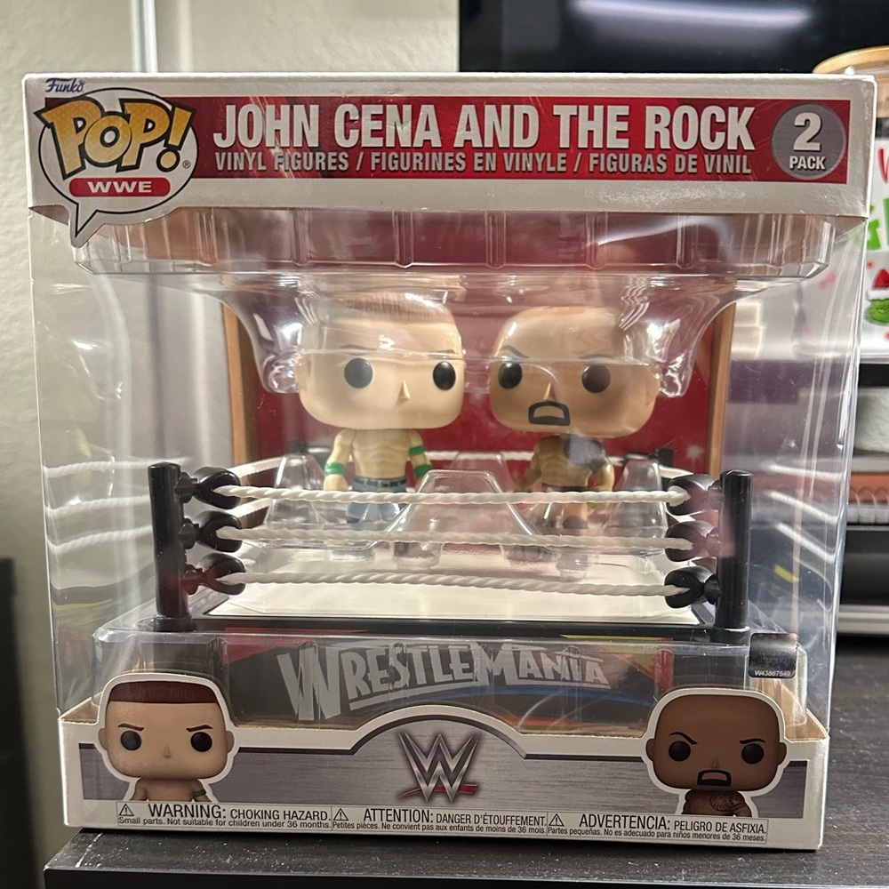 Funko Pop WWE John Cena and The Rock. New In Box.